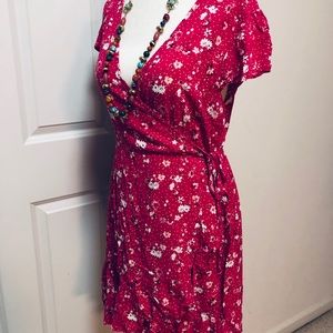 Pink light weight Flow-y Wrap Dress